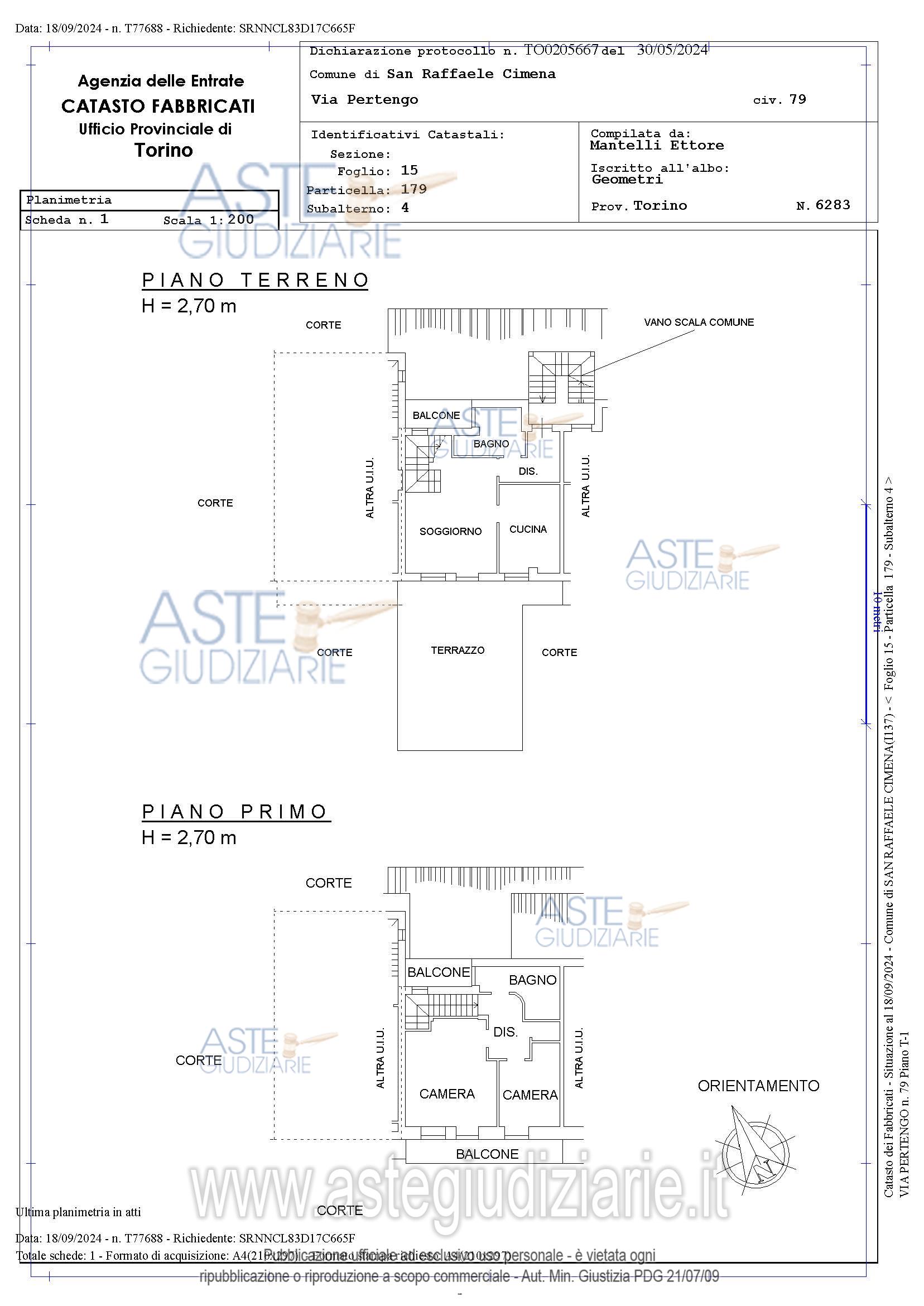 Planimetria del bene