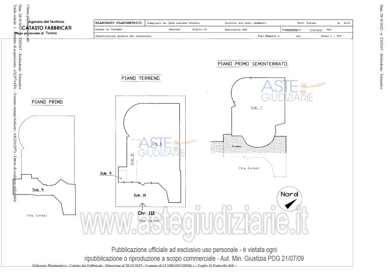 Planimetria del bene