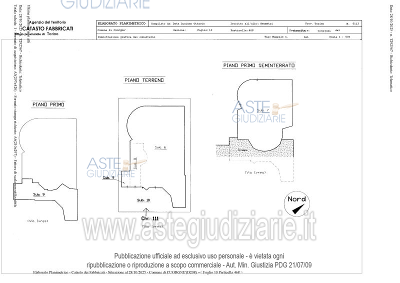 Planimetria del bene