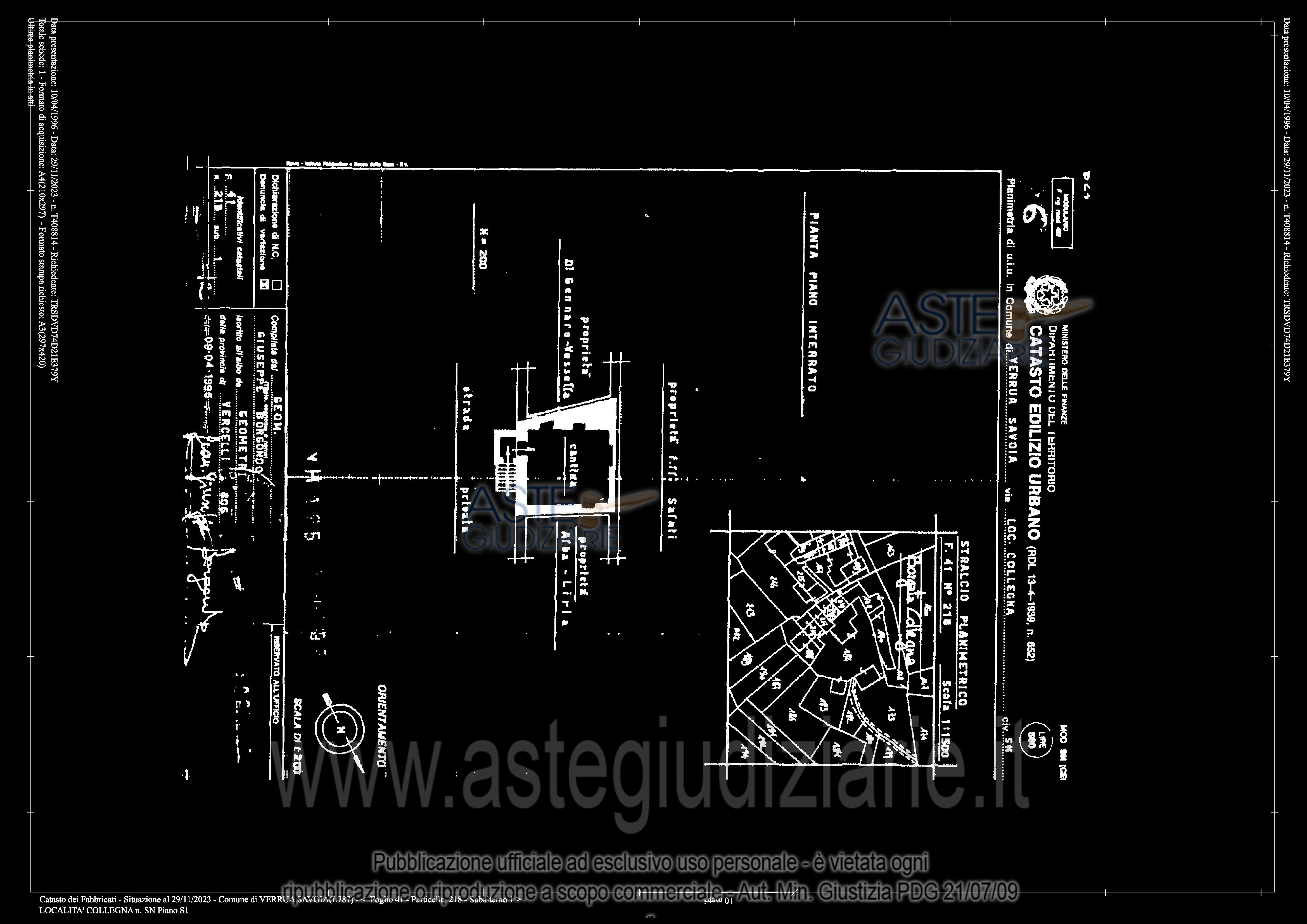 Planimetria del bene