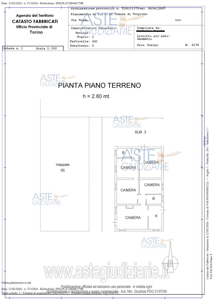 Planimetria del bene