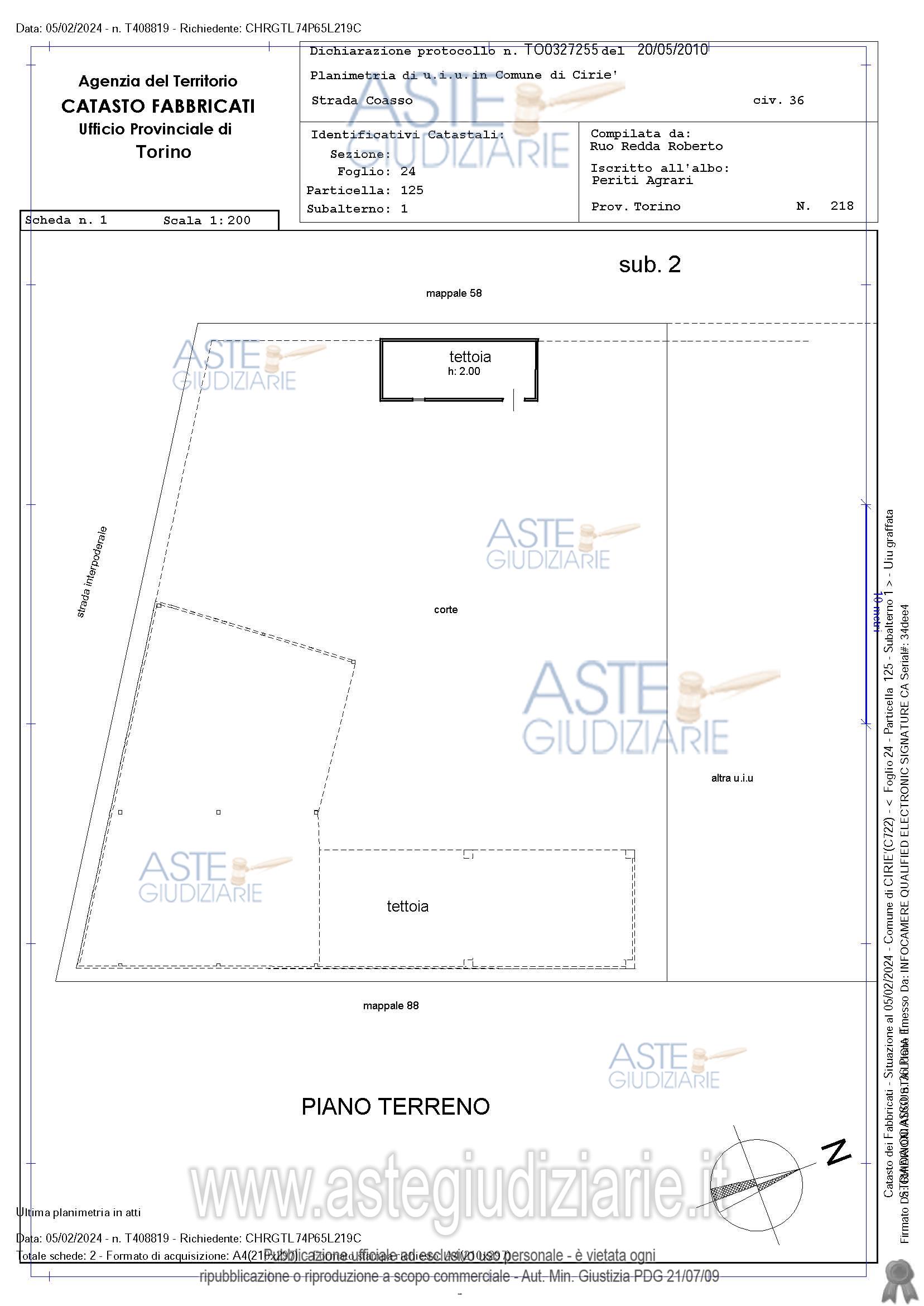 Planimetria del bene