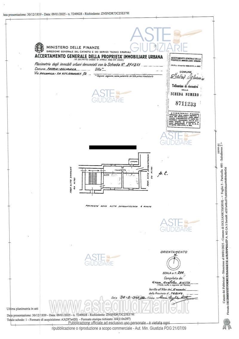 Planimetria del bene