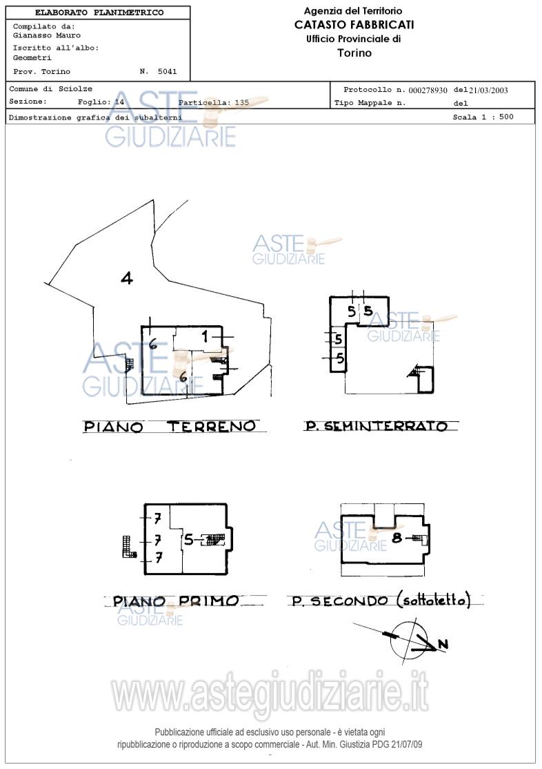 Planimetria del bene