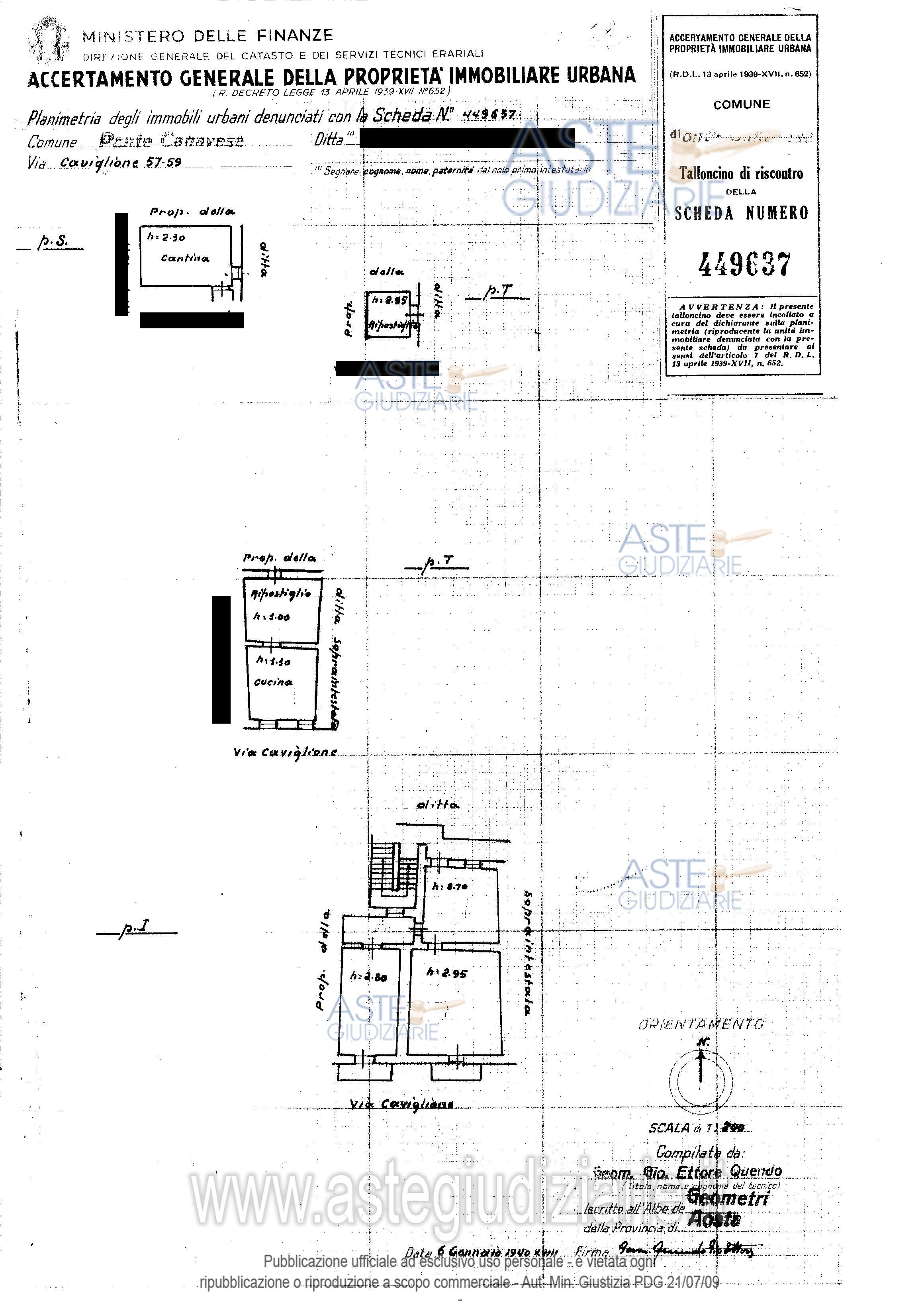 Planimetria del bene