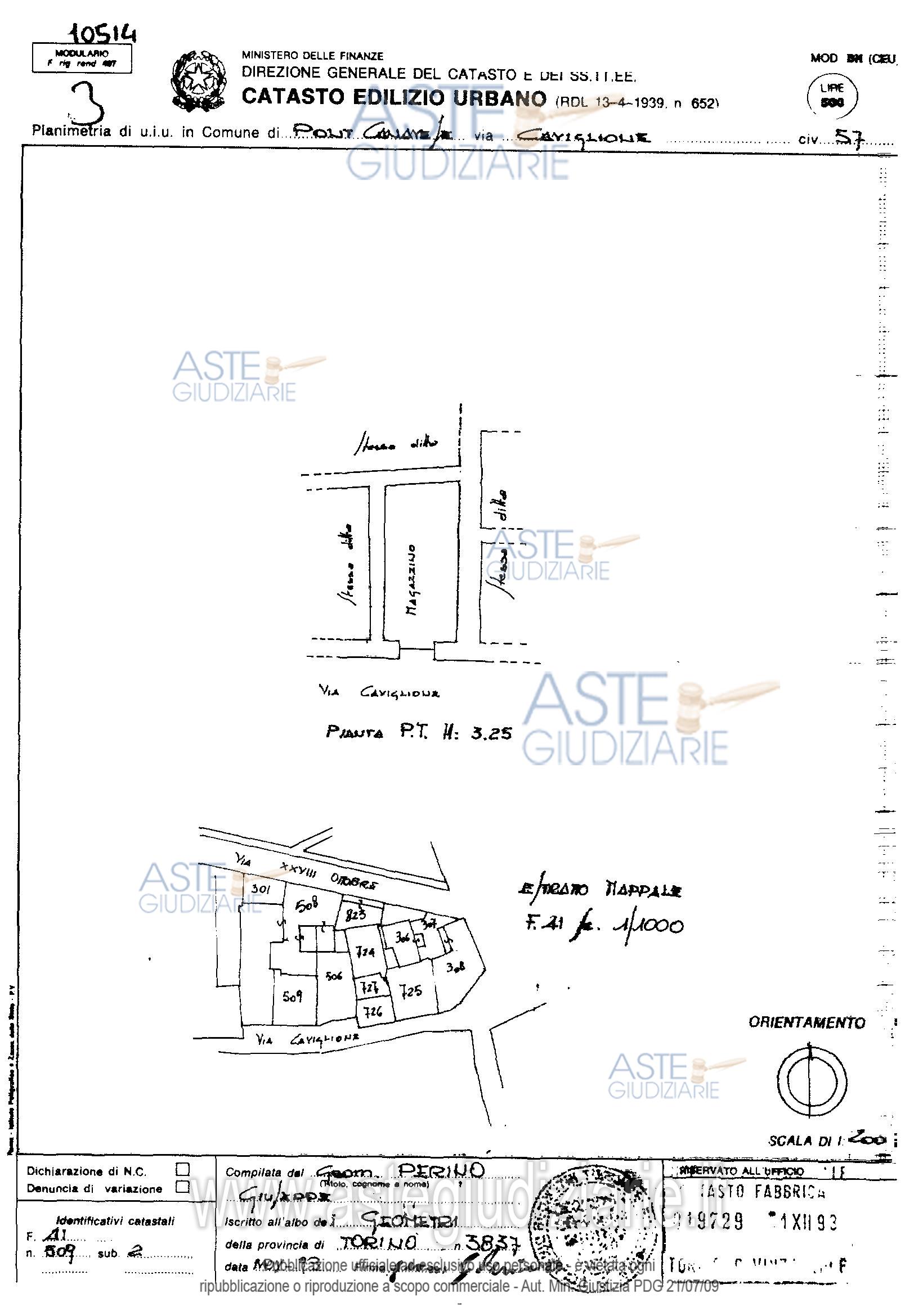 Planimetria del bene