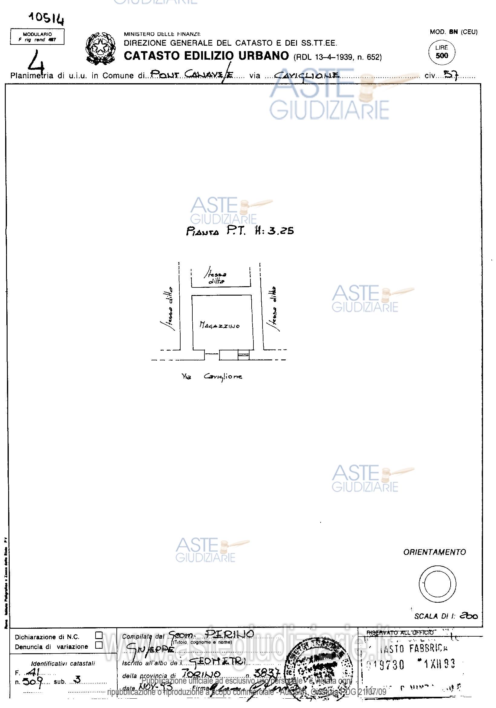 Planimetria del bene