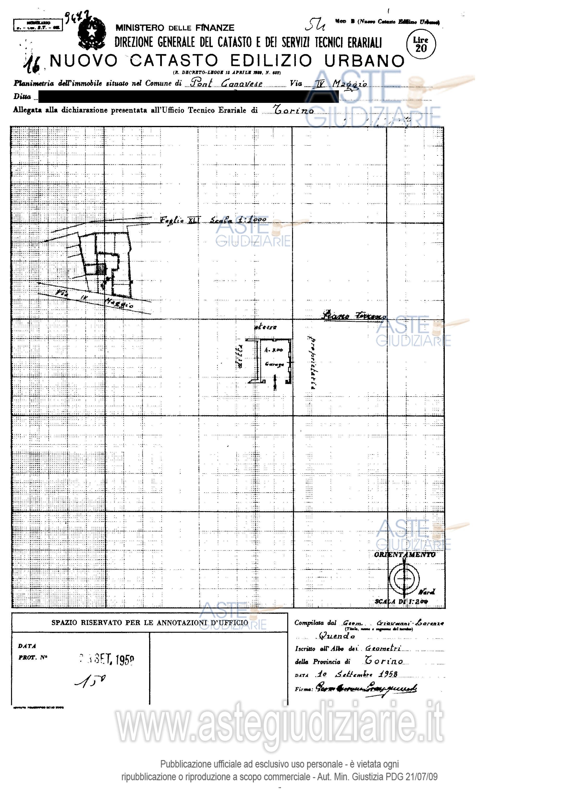 Planimetria del bene