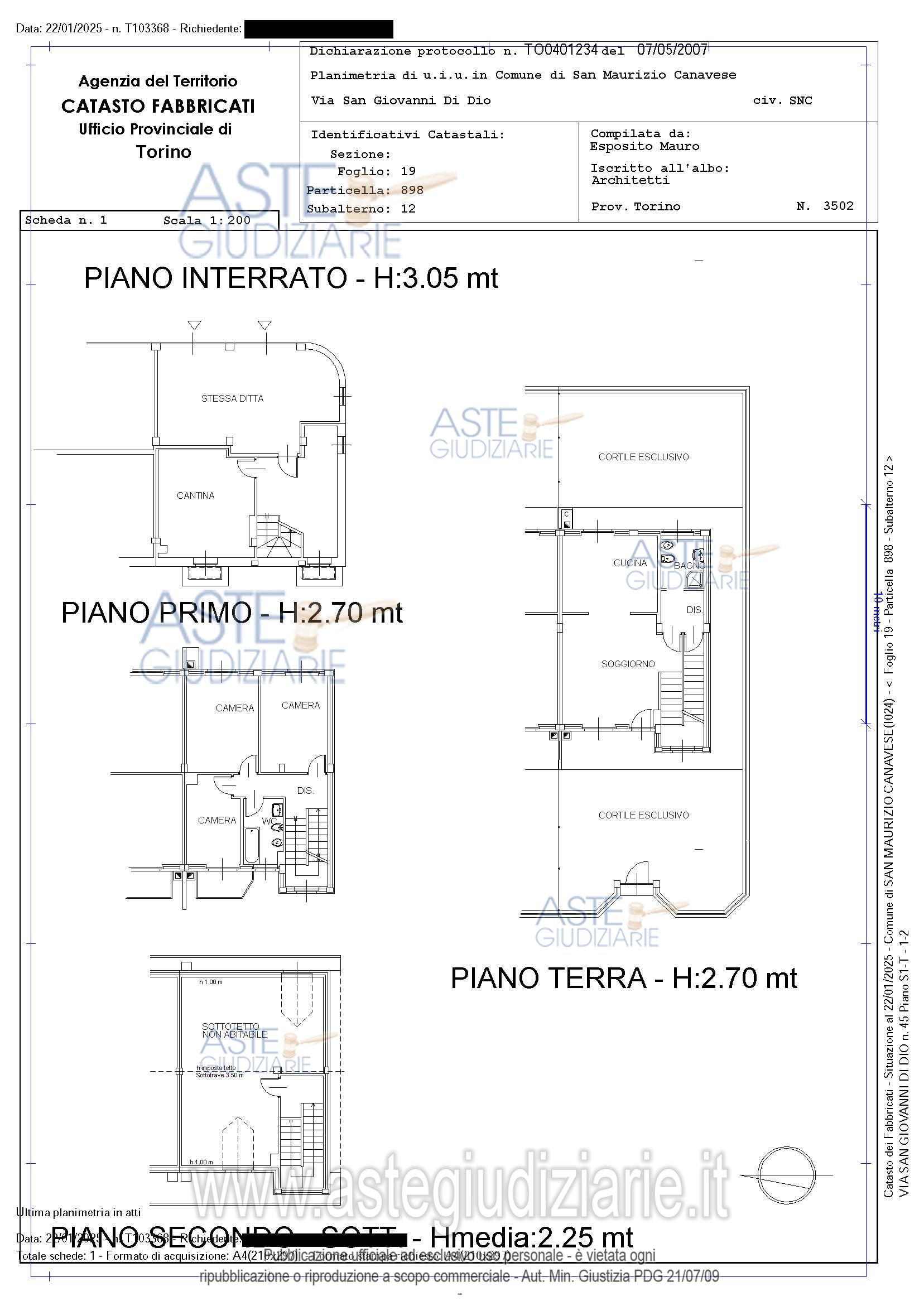 Planimetria del bene