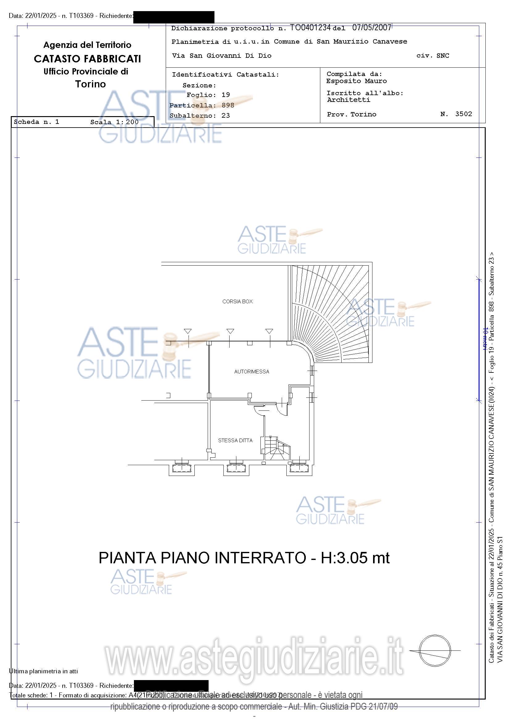 Planimetria del bene