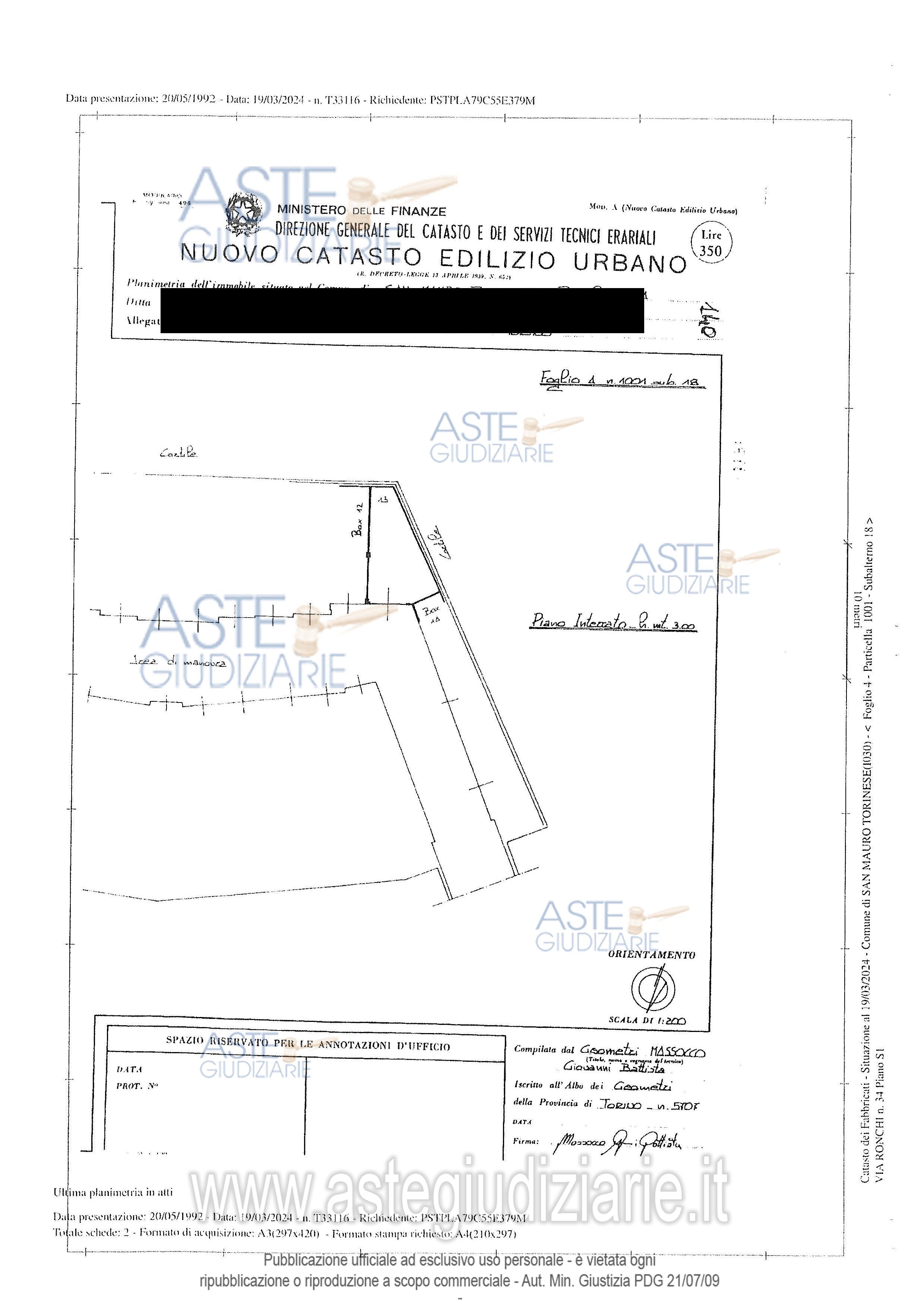 Planimetria del bene