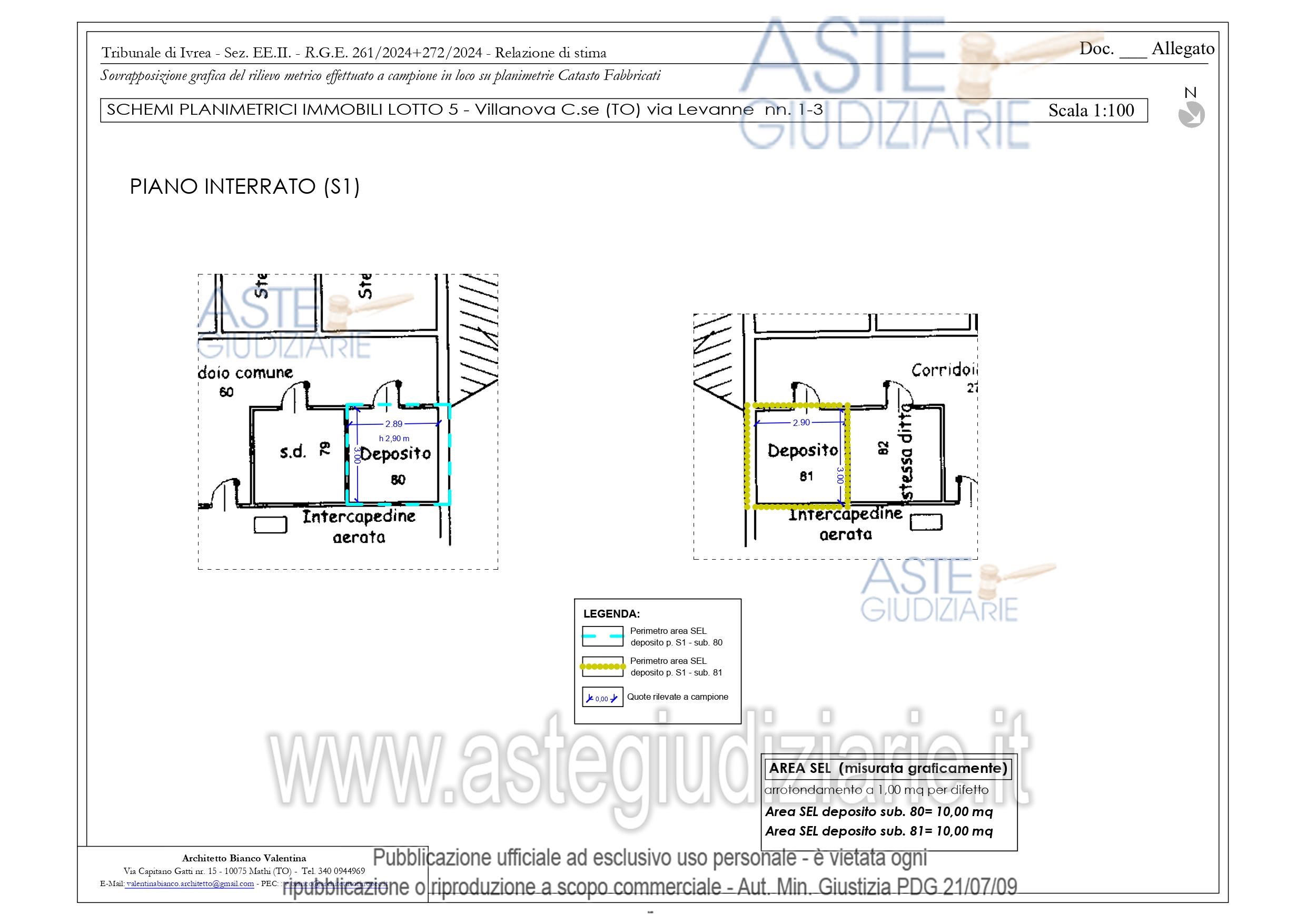 Planimetria del bene