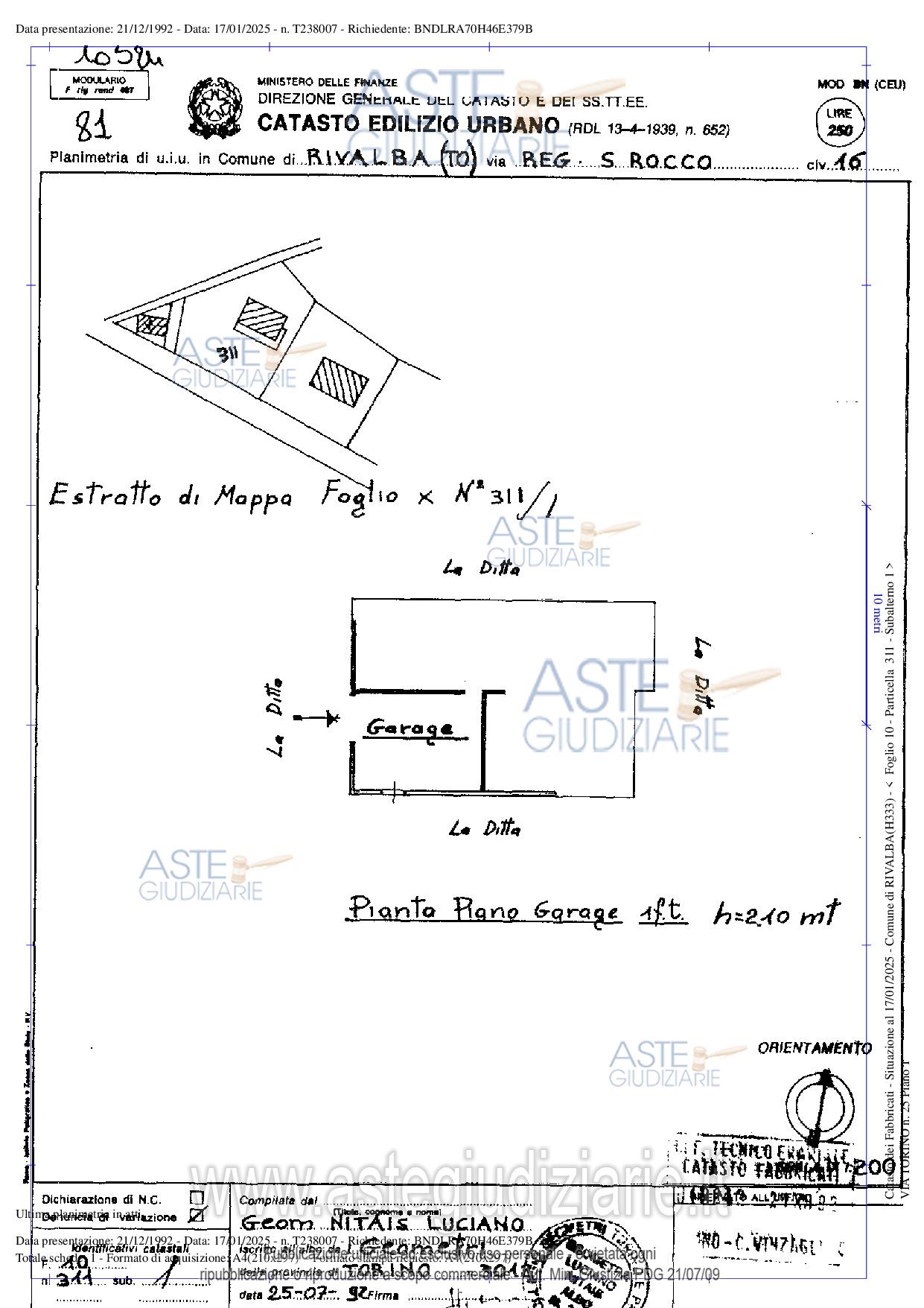 Planimetria del bene