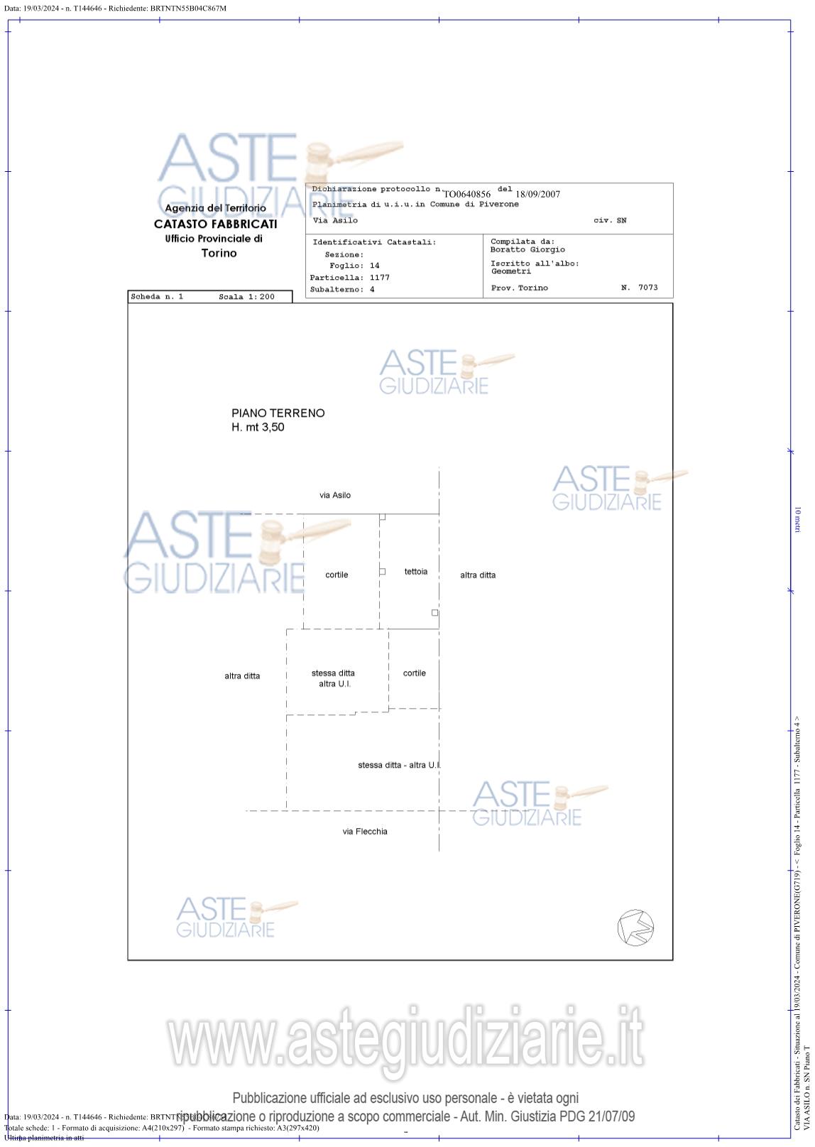 Planimetria del bene