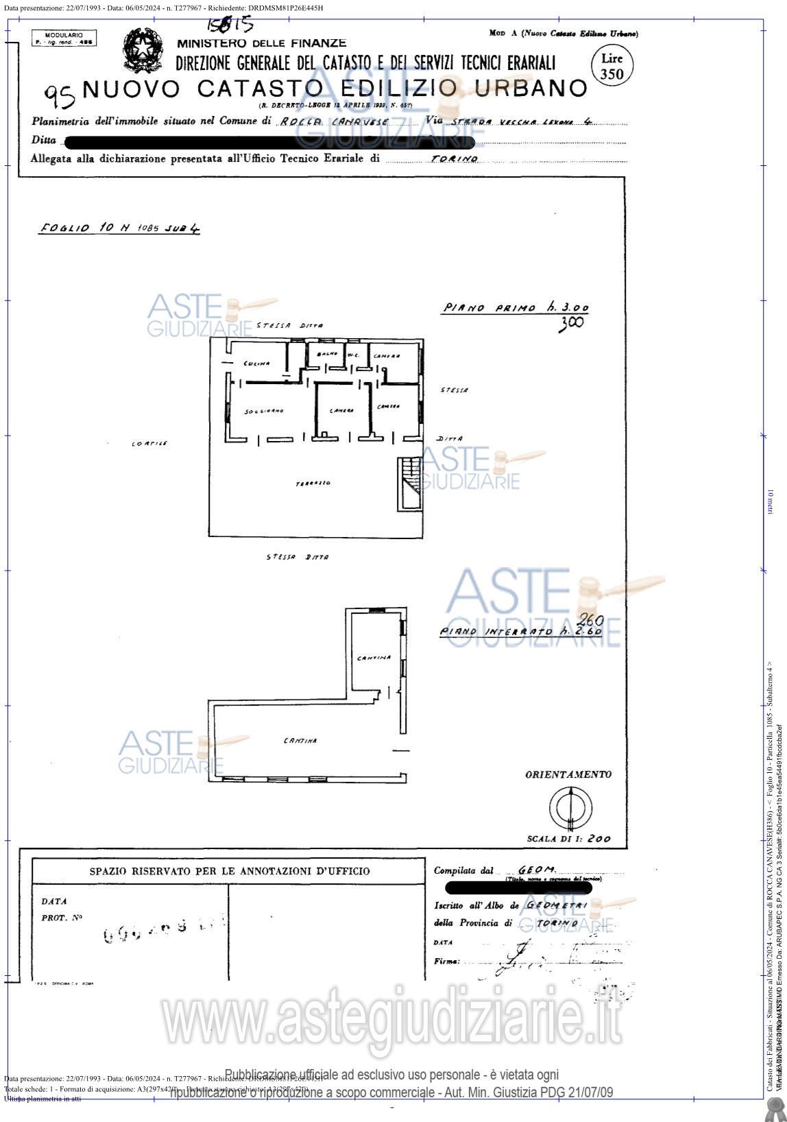 Planimetria del bene
