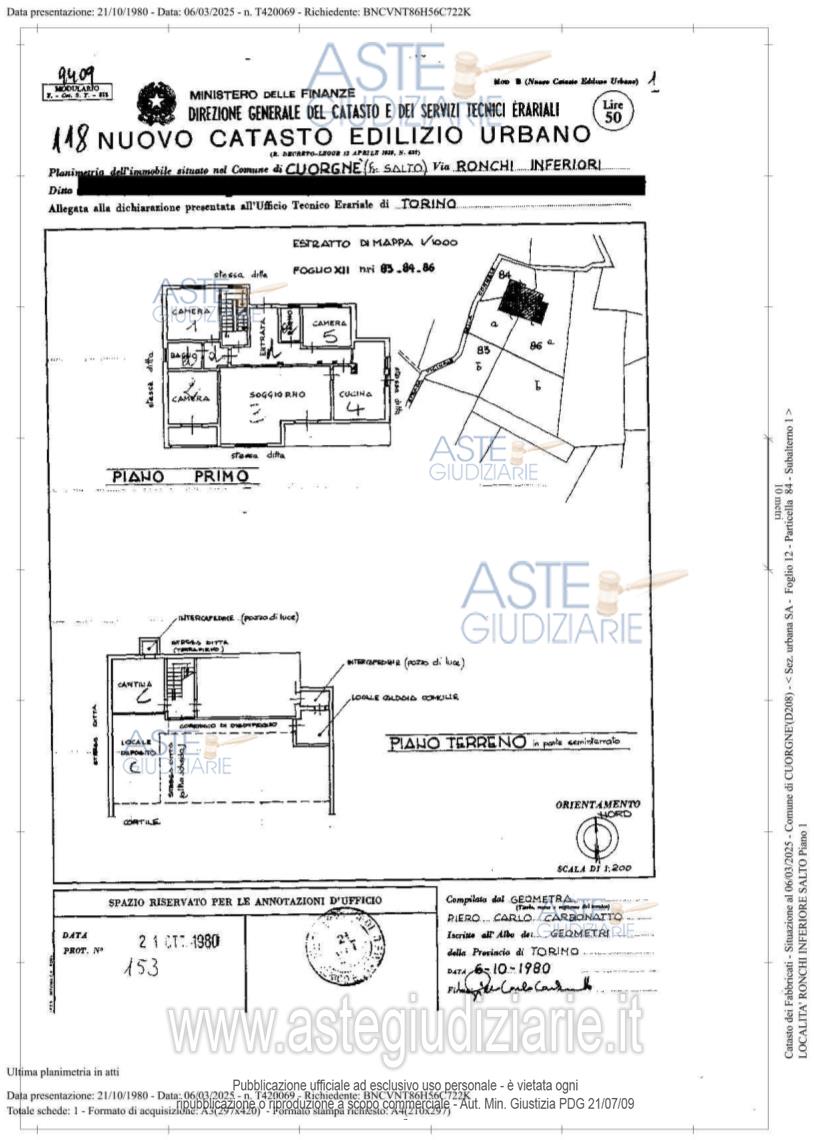 Planimetria del bene