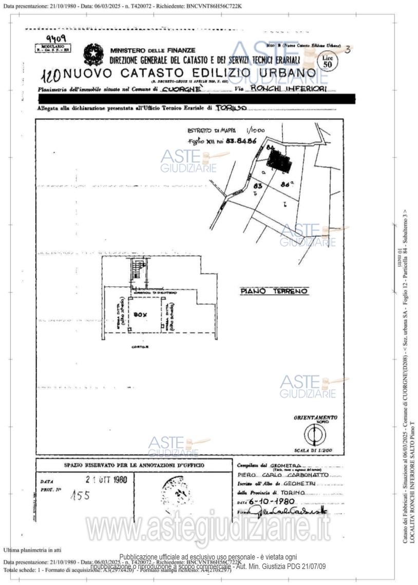 Planimetria del bene
