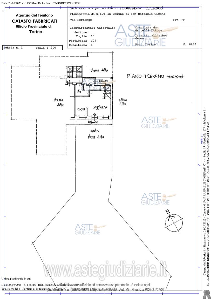Planimetria del bene
