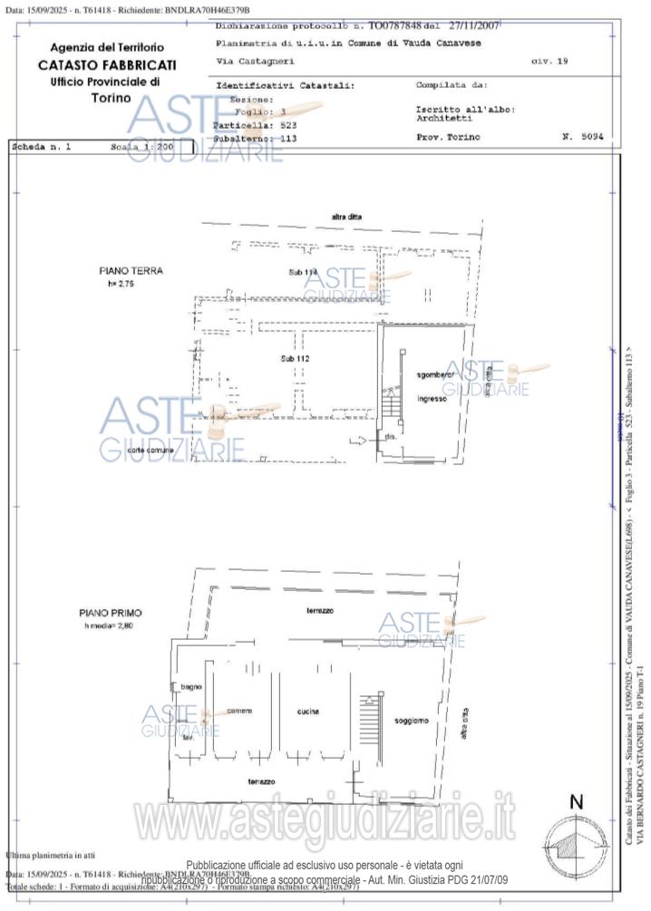 Planimetria del bene