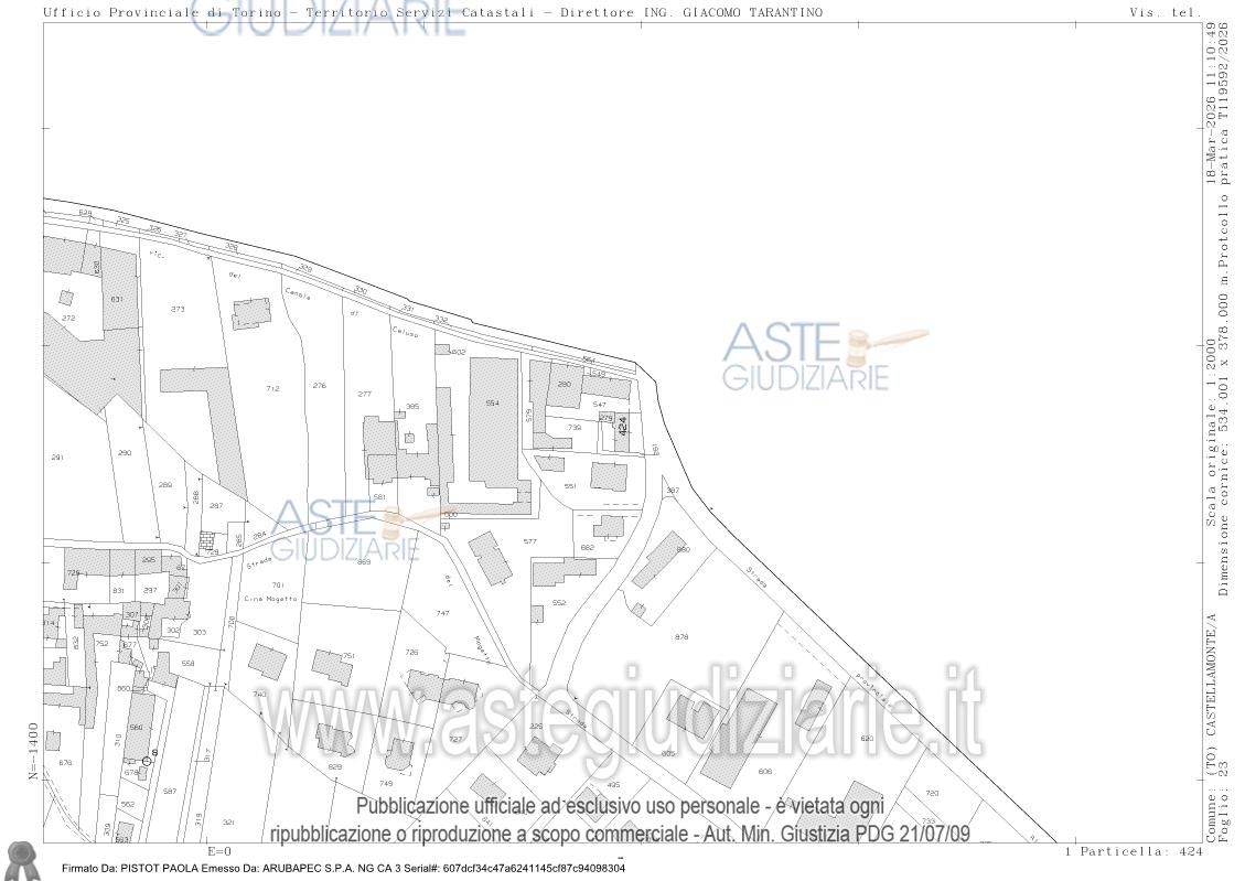 Planimetria del bene