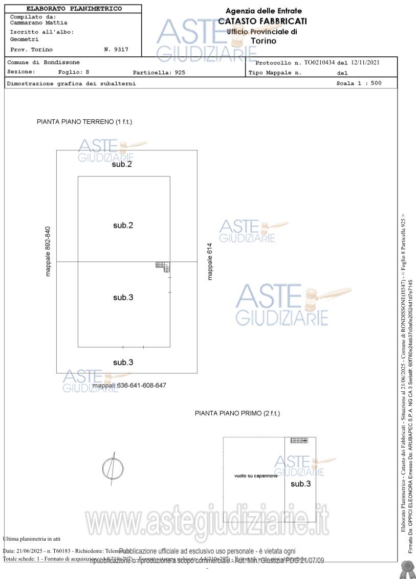 Planimetria del bene