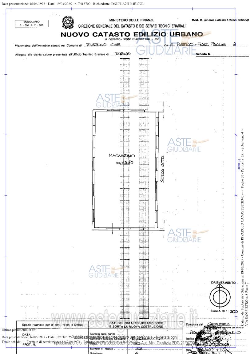 Planimetria del bene