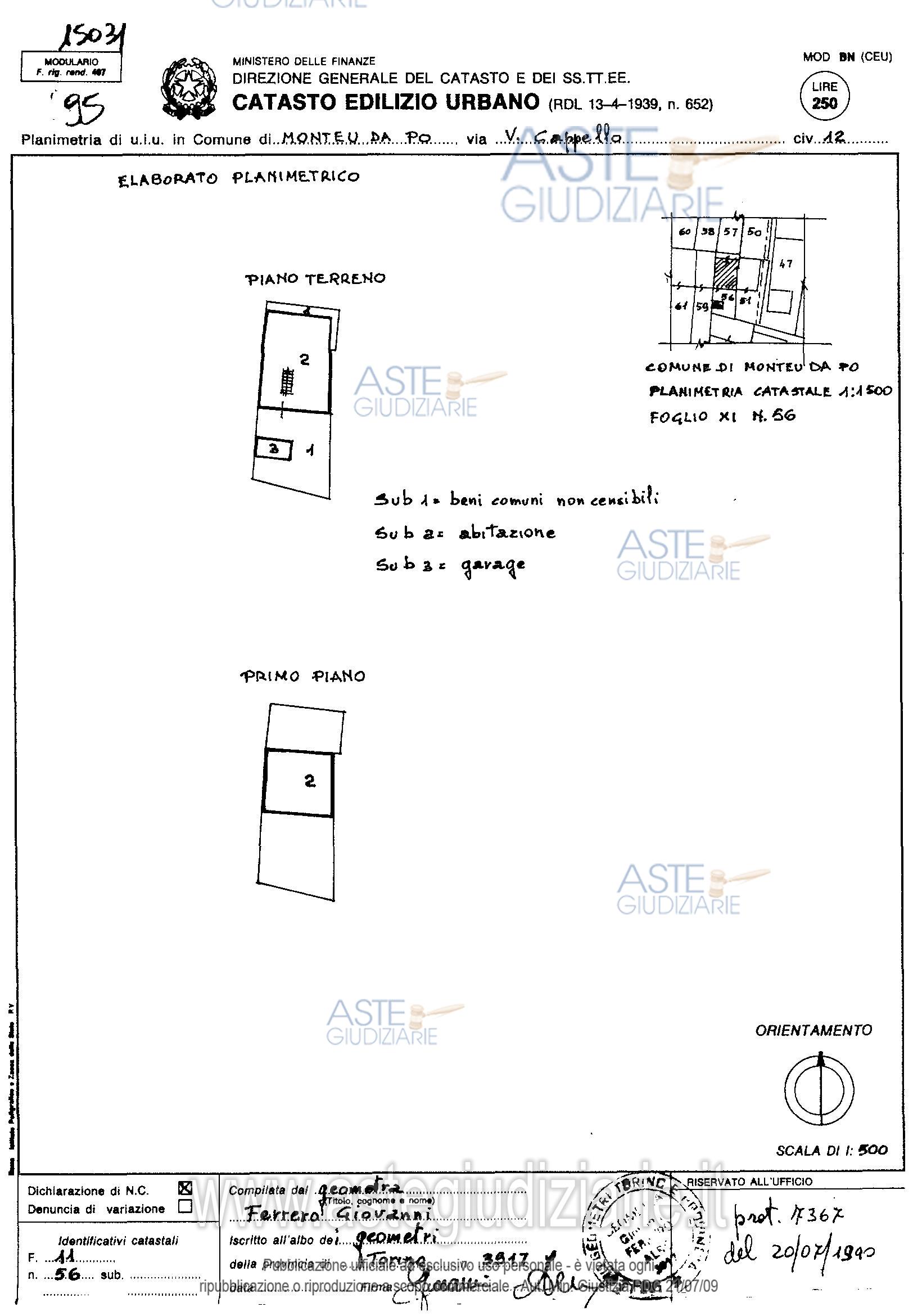 Planimetria del bene