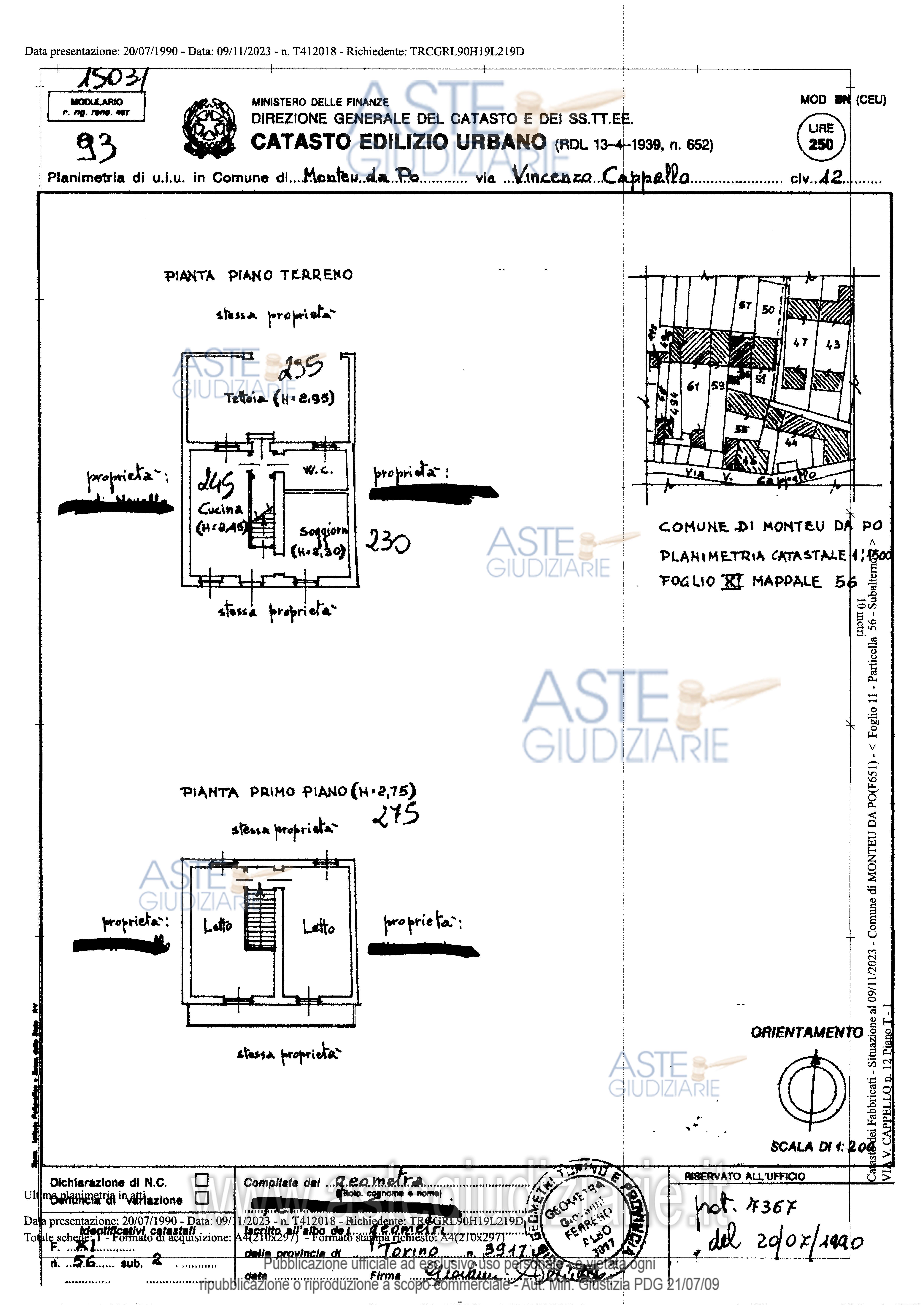 Planimetria del bene