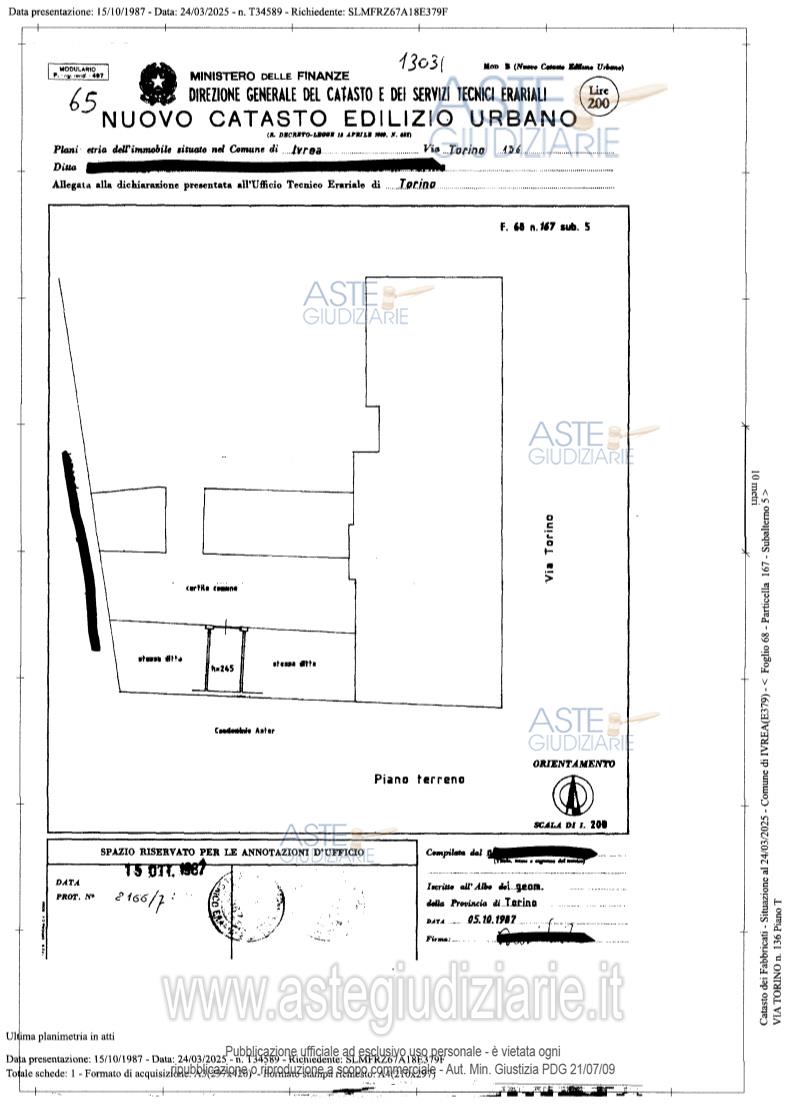 Planimetria del bene