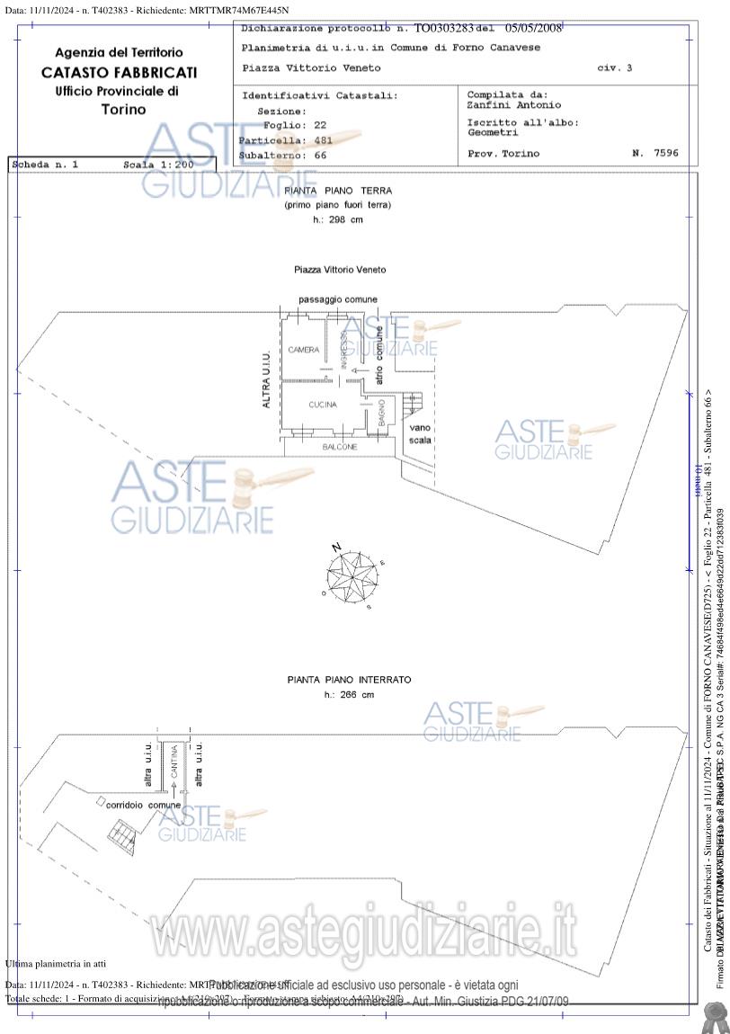 Planimetria del bene