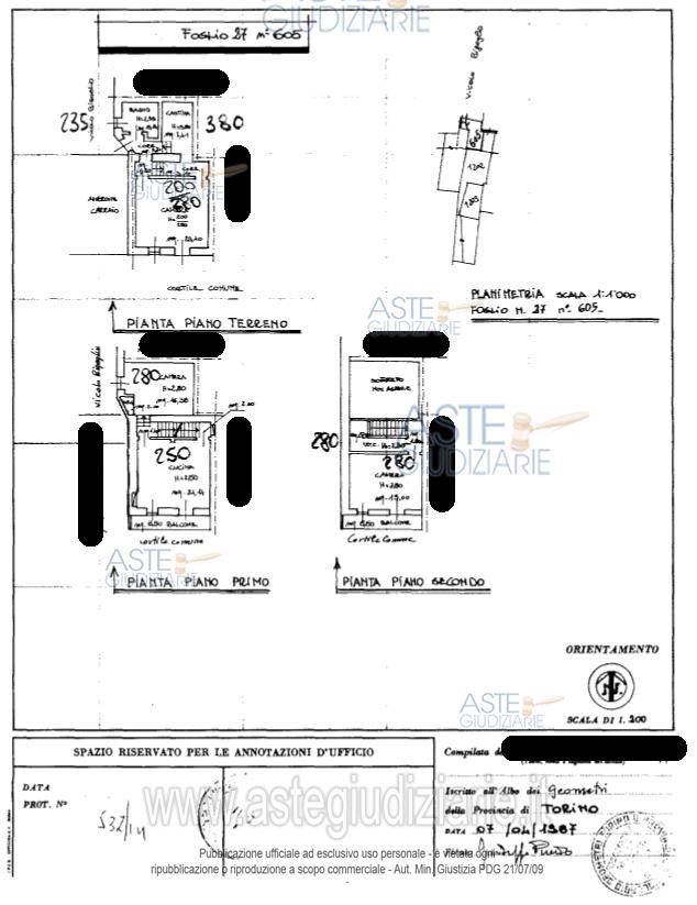 Planimetria del bene