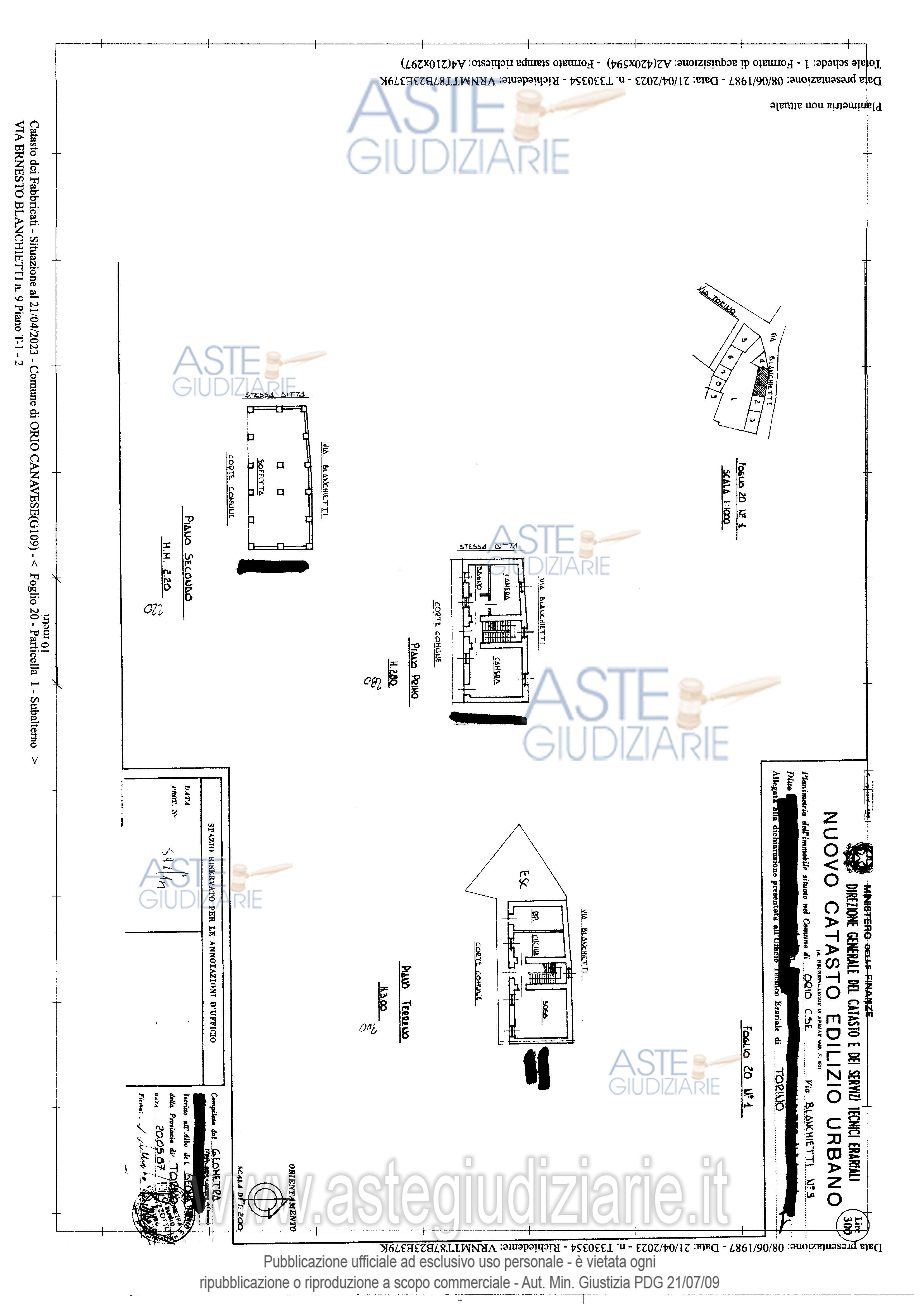 Planimetria del bene
