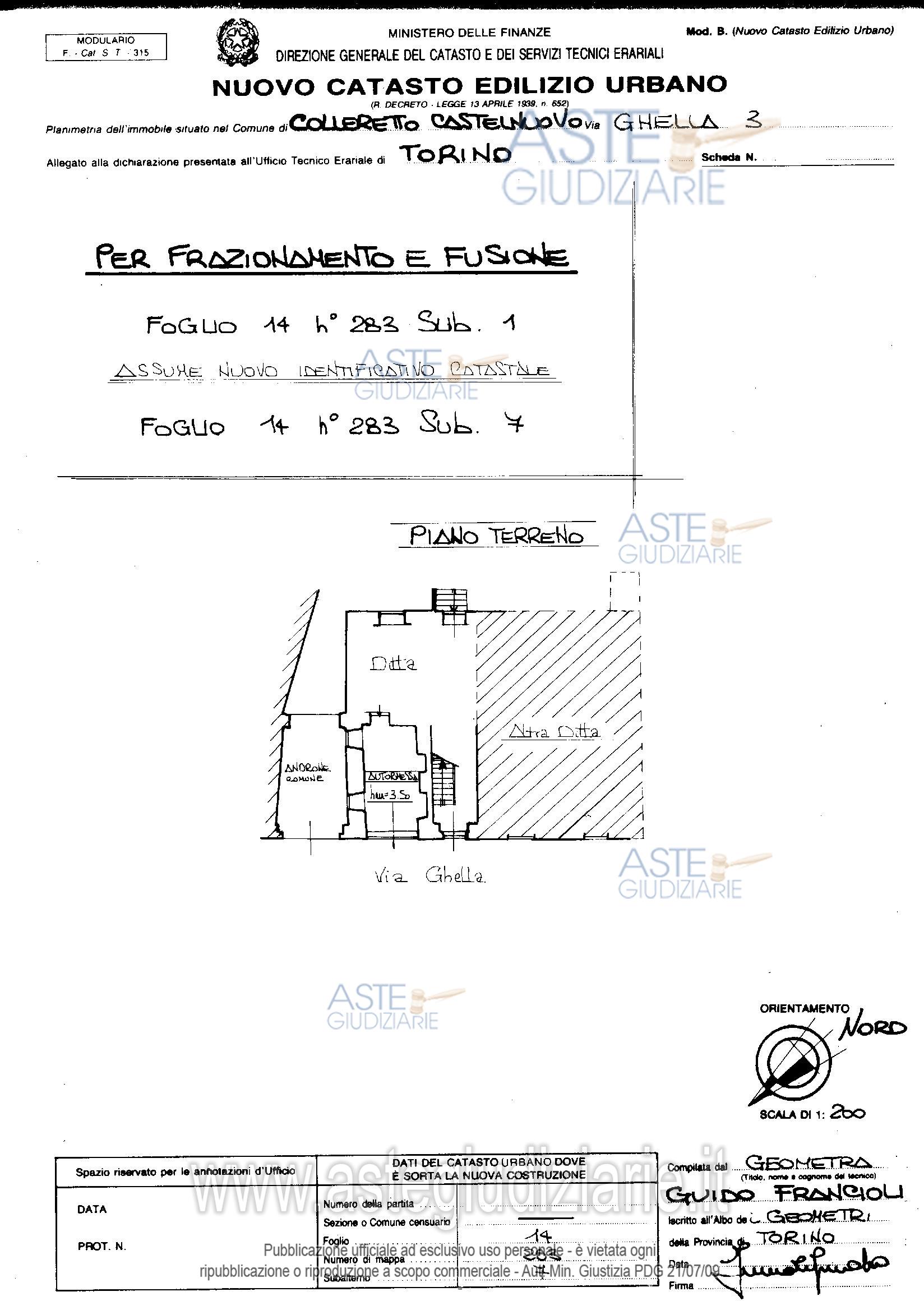 Planimetria del bene