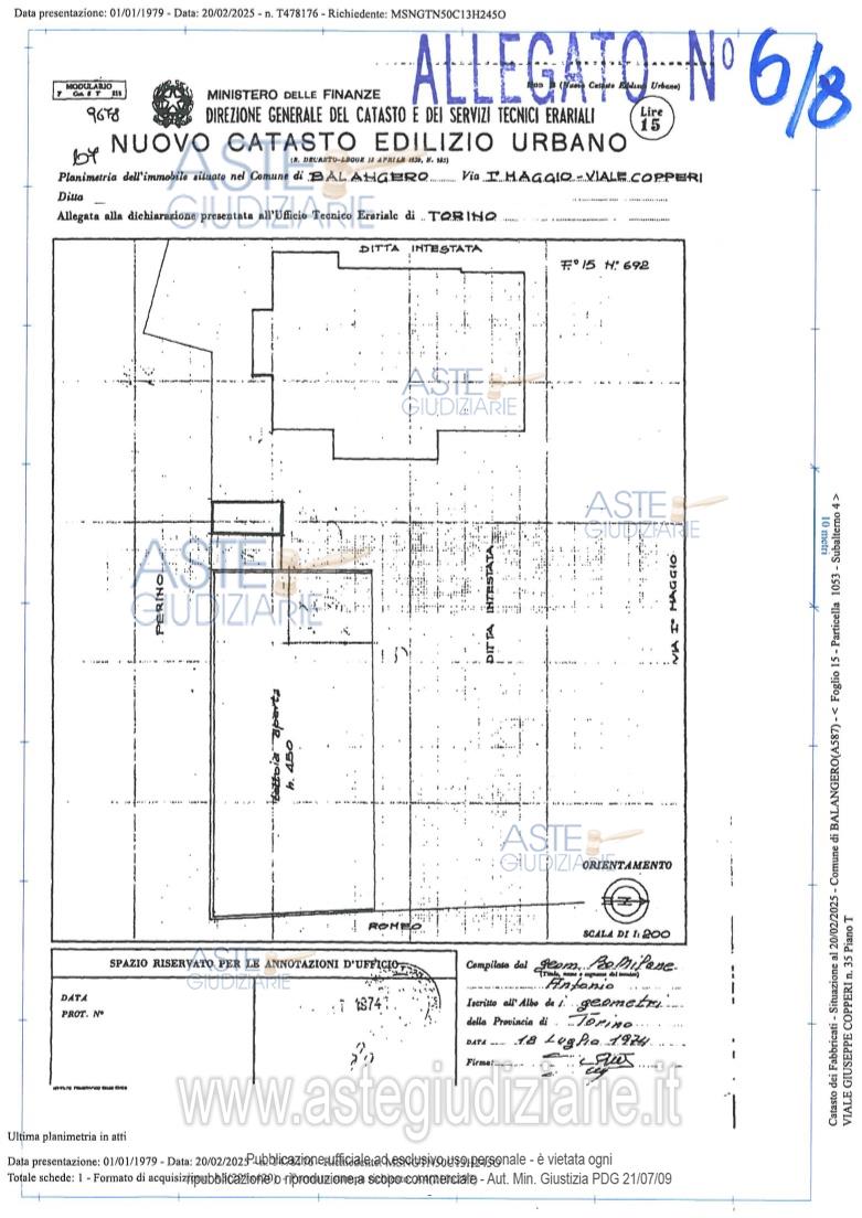 Planimetria del bene