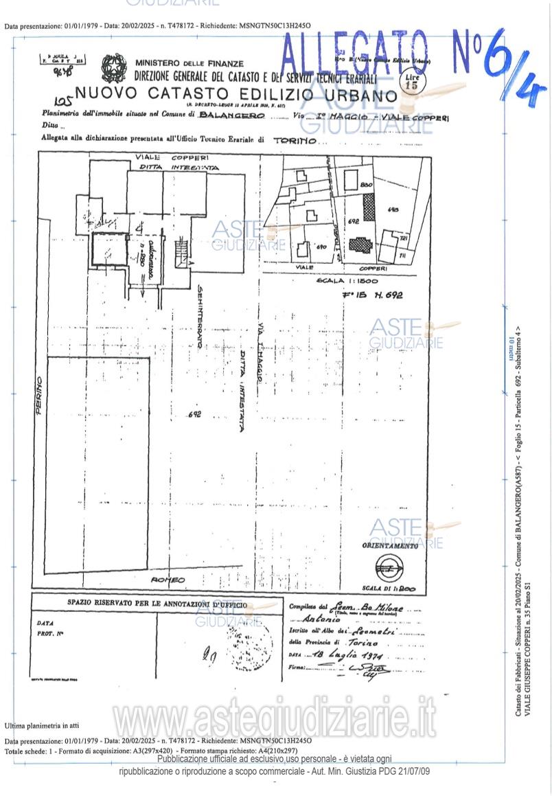 Planimetria del bene