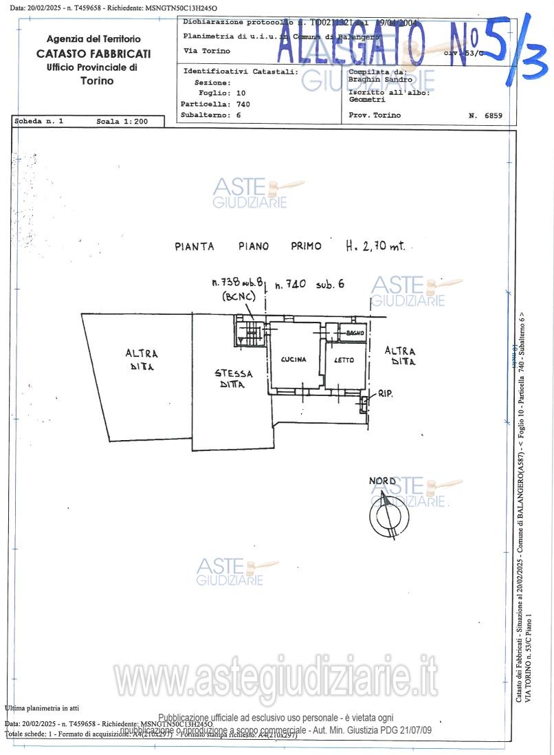 Planimetria del bene