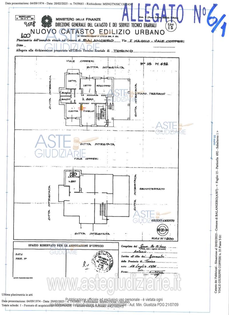 Planimetria del bene