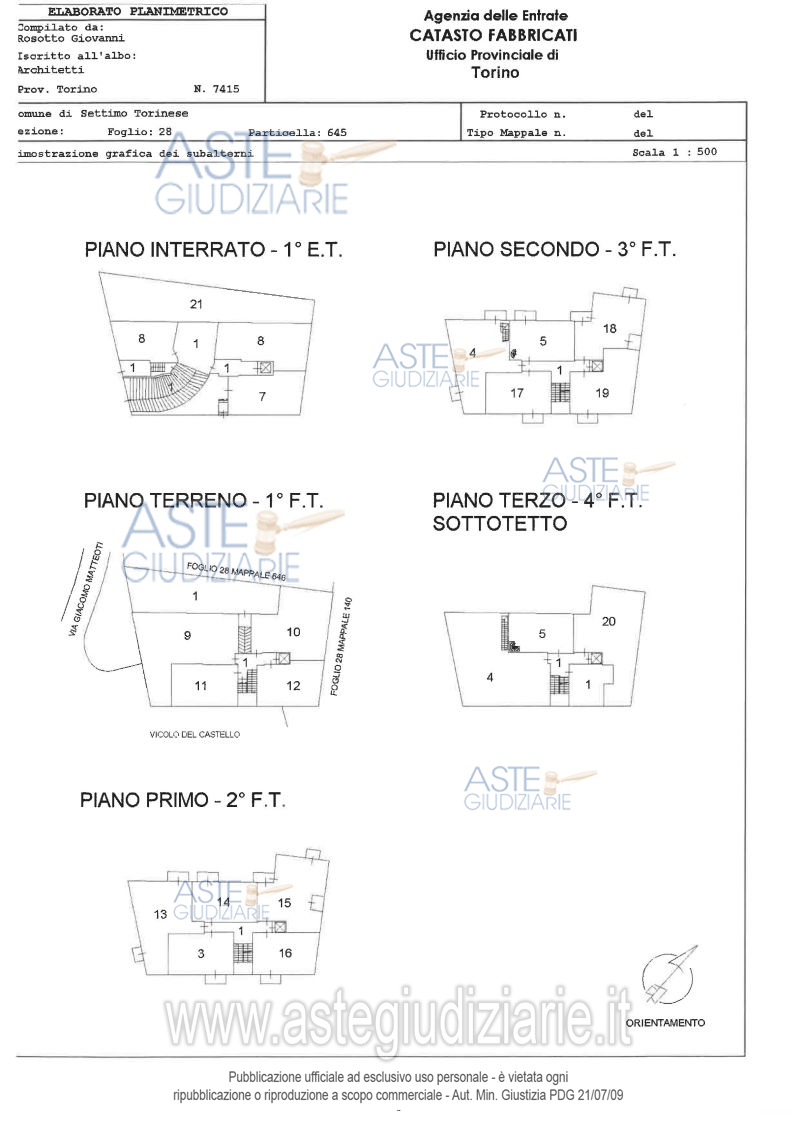 Planimetria del bene