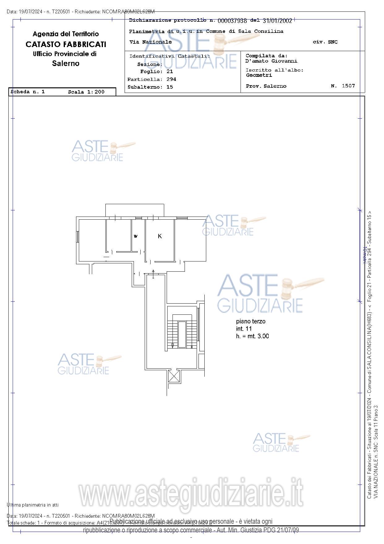 Planimetria del bene