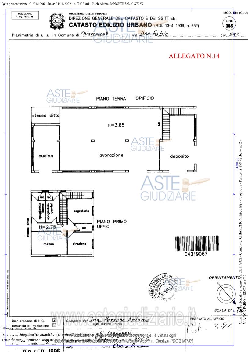 Planimetria del bene