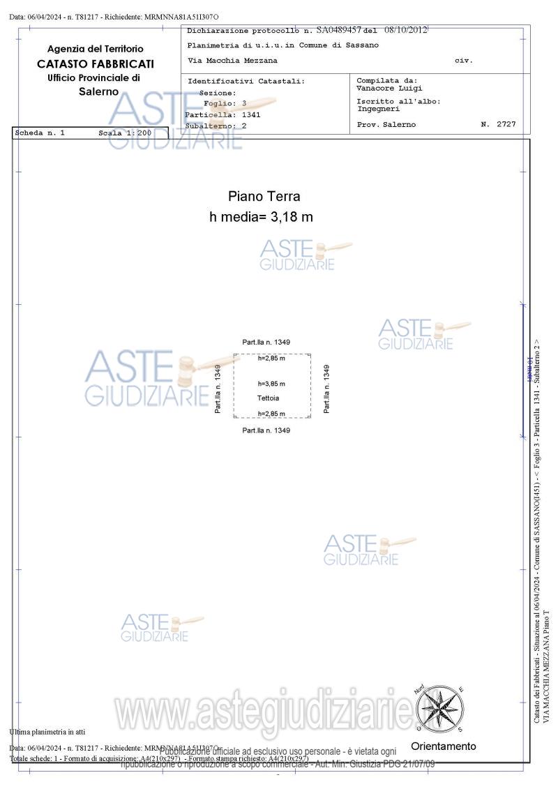 Planimetria del bene