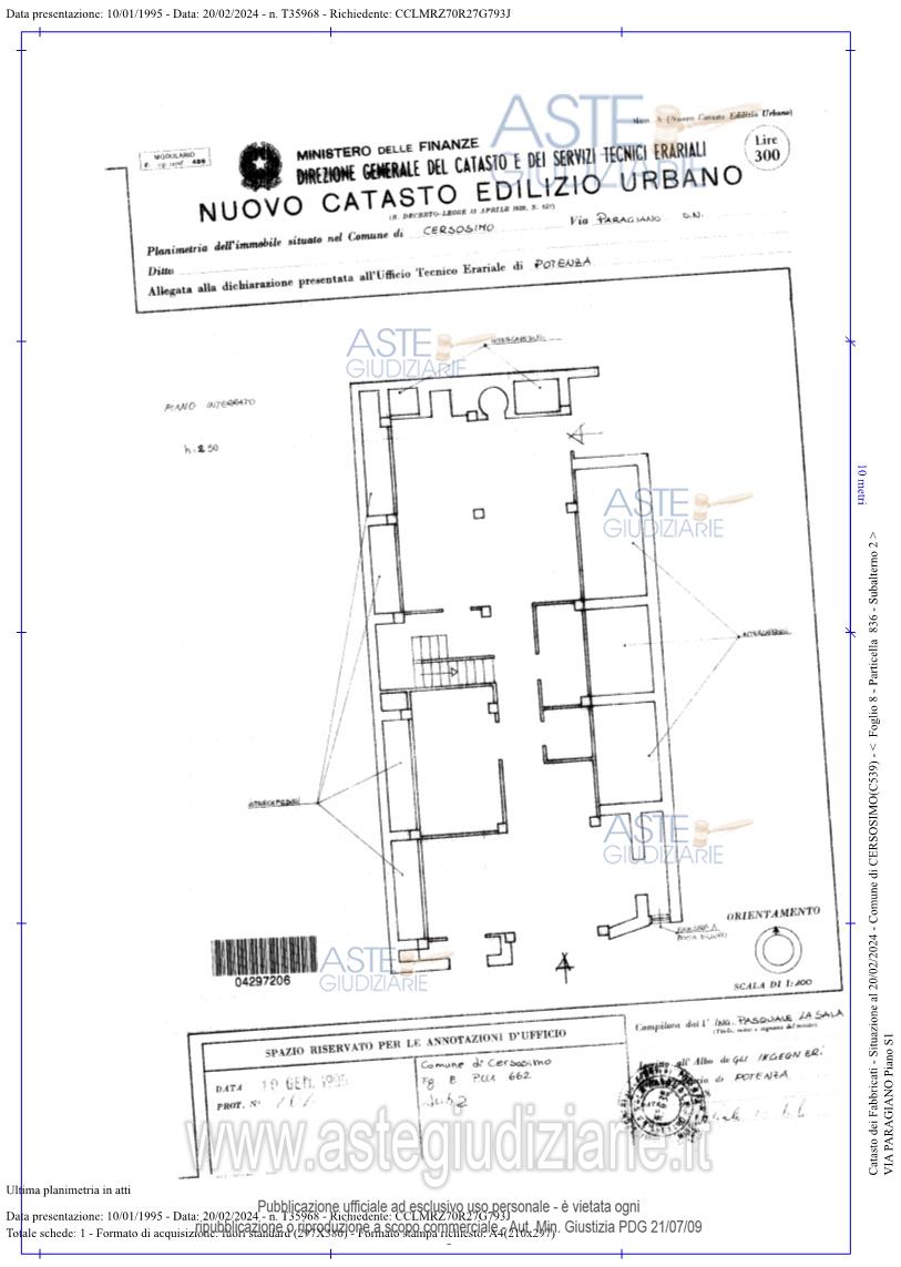 Planimetria del bene