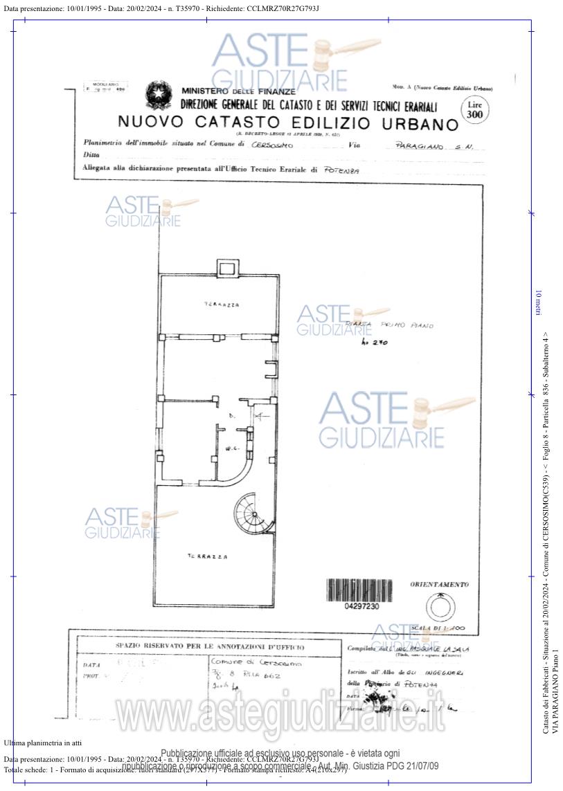 Planimetria del bene