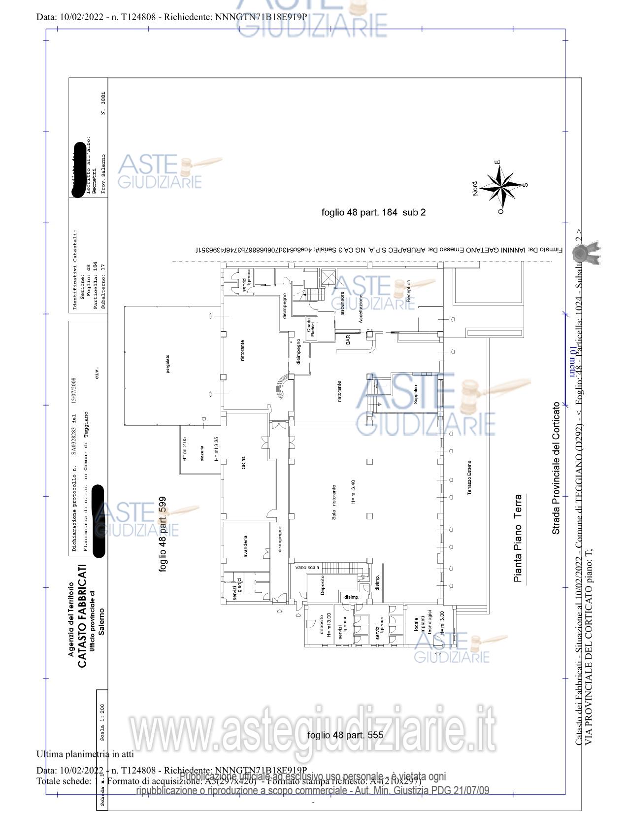 Planimetria del bene