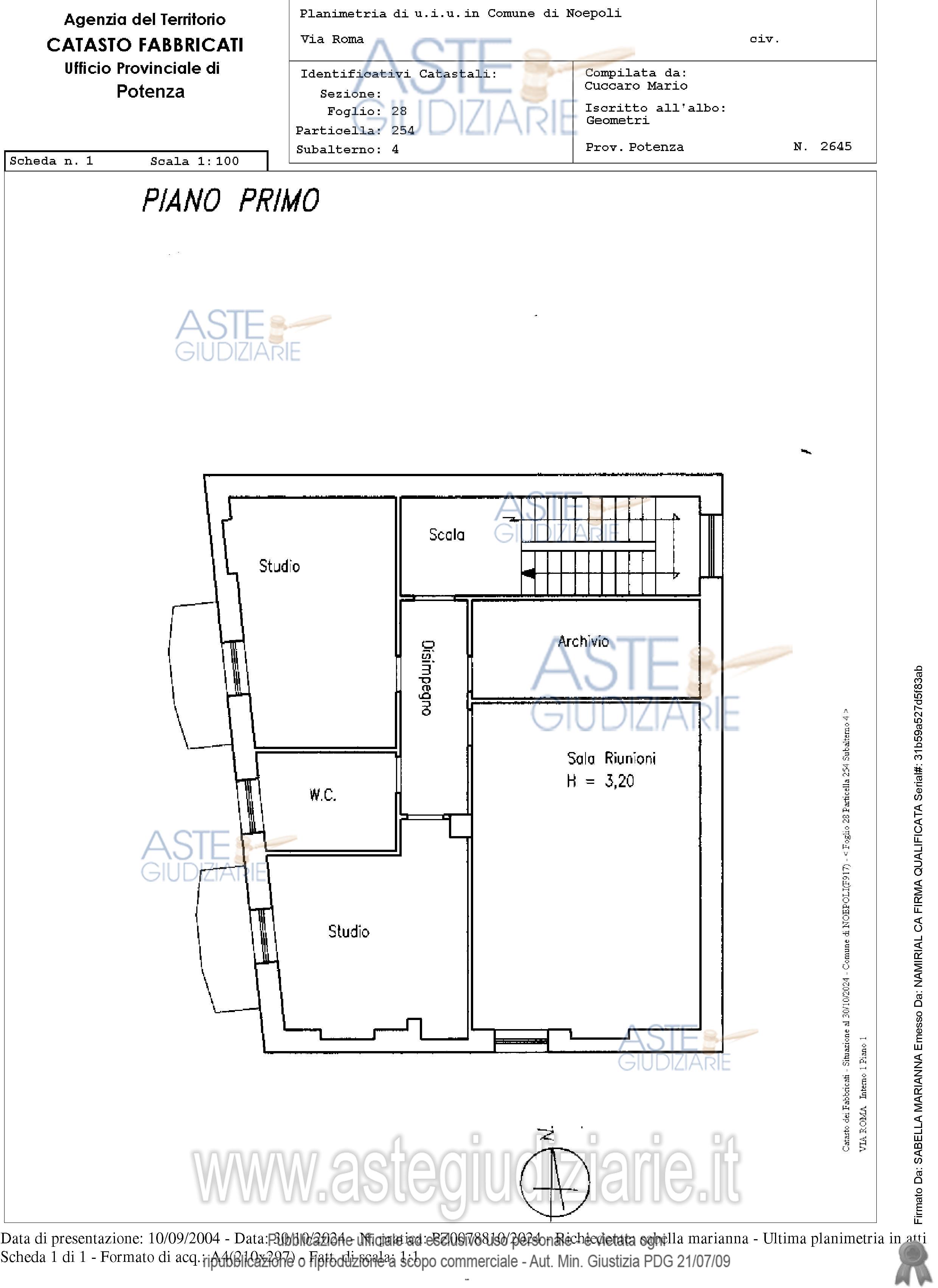 Planimetria del bene