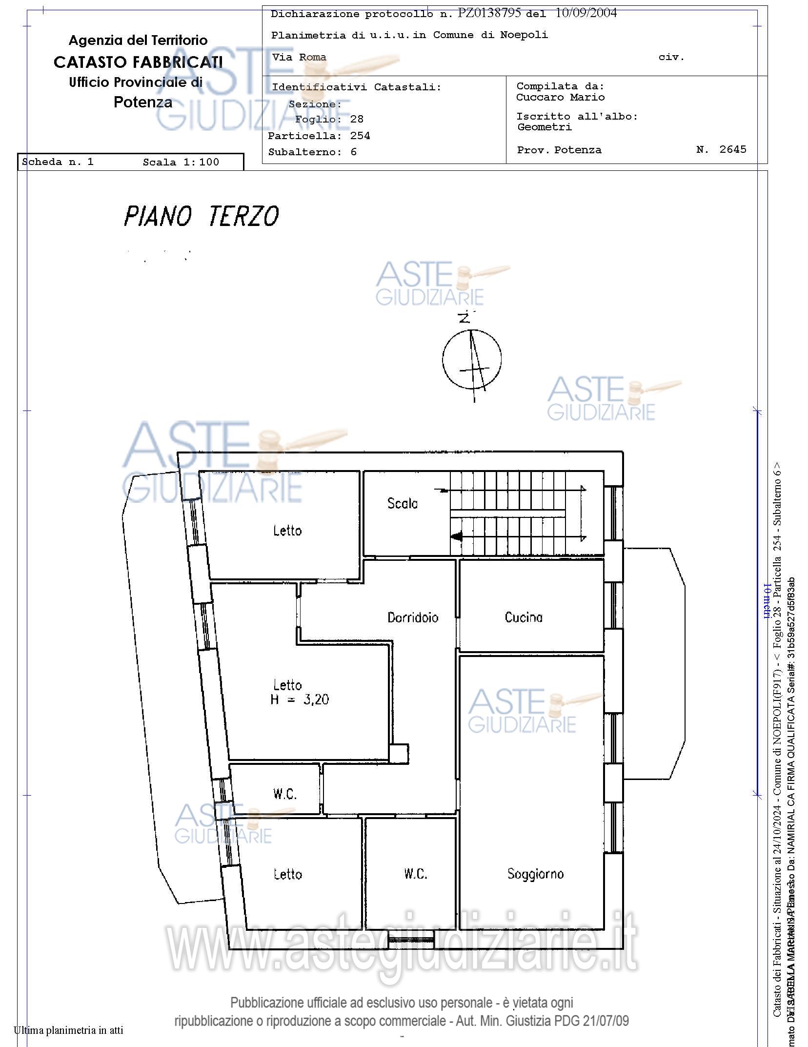 Planimetria del bene