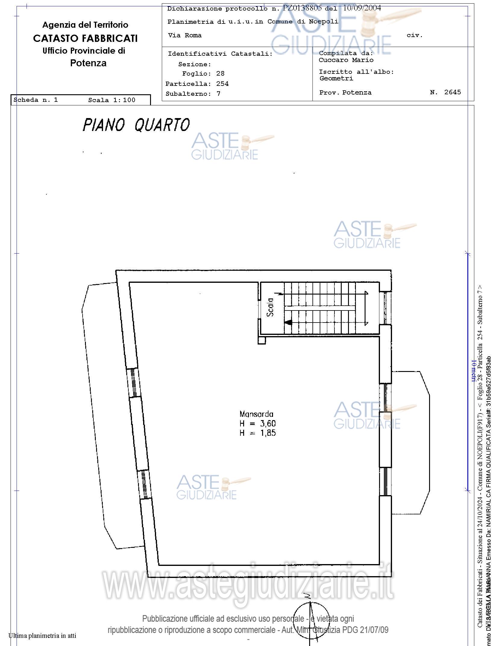 Planimetria del bene