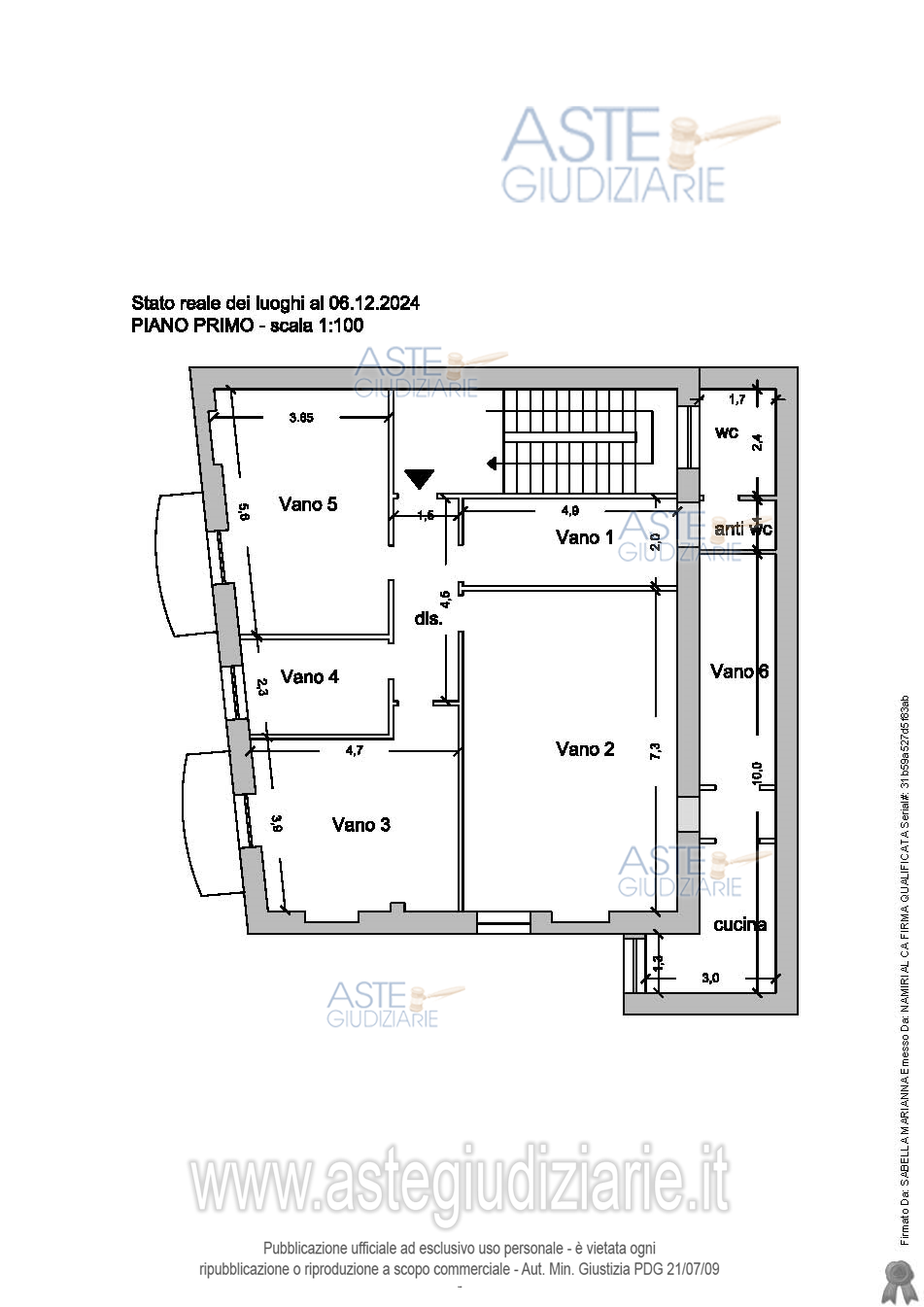 Planimetria del bene