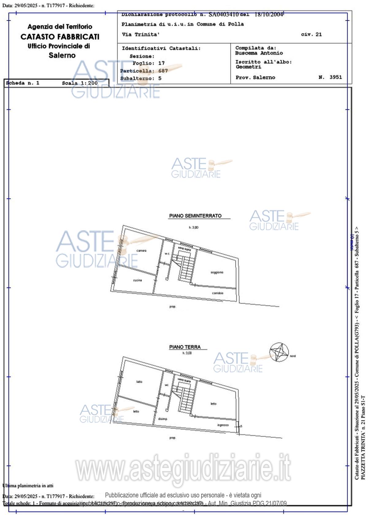 Planimetria del bene