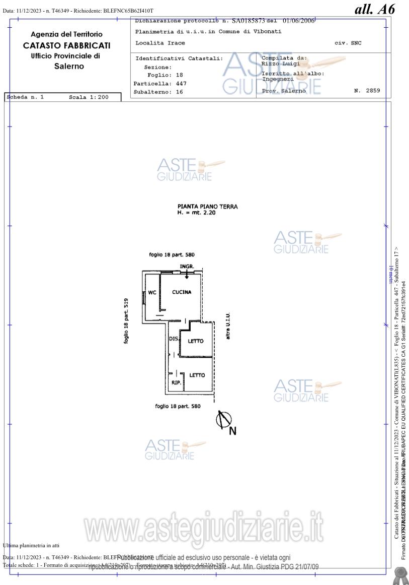 Planimetria del bene